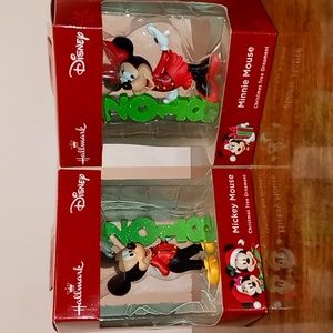 Hallmark Disney Mickey & Minnie Mouse 2018 Christmas Ornaments NIB